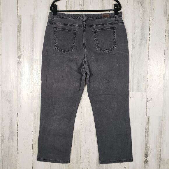 Riders by Lee Stone Washed Black Denim Relaxed Cropped Jeans Women's Size 18P - Picture 8 of 12
